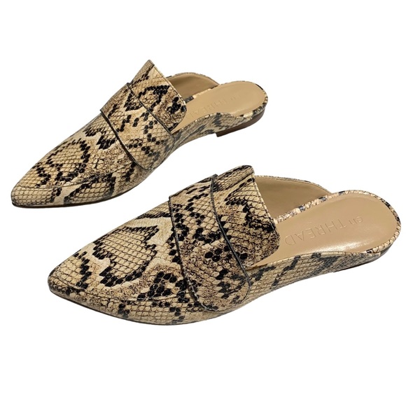 Women’s Slip On en THREAD Snakeskin Darla Mules Size 7 - Picture 1 of 9